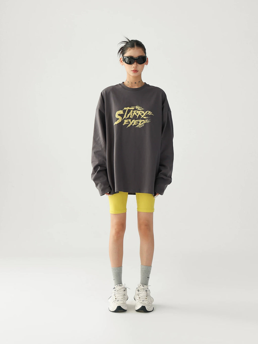 AceStudios Loose Foam Three-dimensional Letter Print Long Sleeve