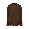 NONRADICAL Dark Striped Textured Henley Long-Sleeve Tee