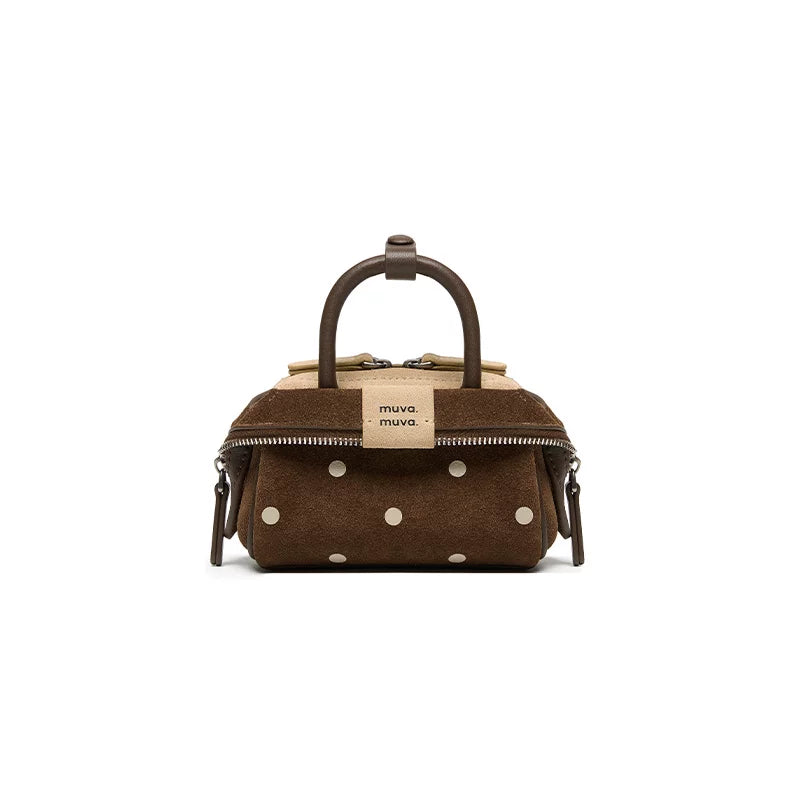 muva. Leather Zip-Top Shoulder Bag