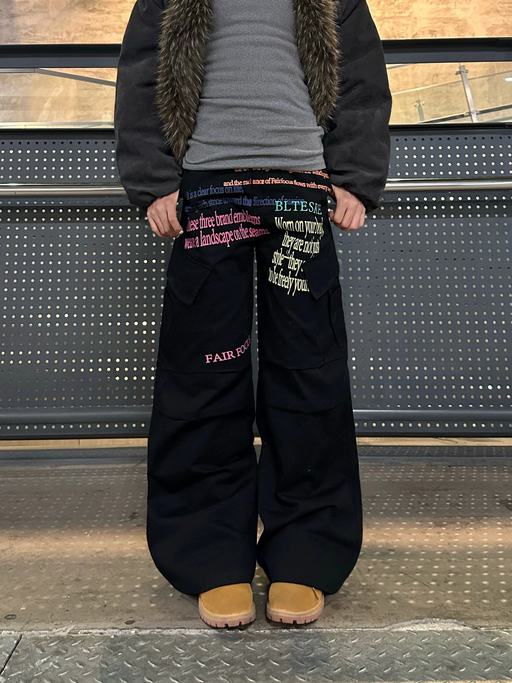 RHNDE Vintage Color Alphabet Print Overalls