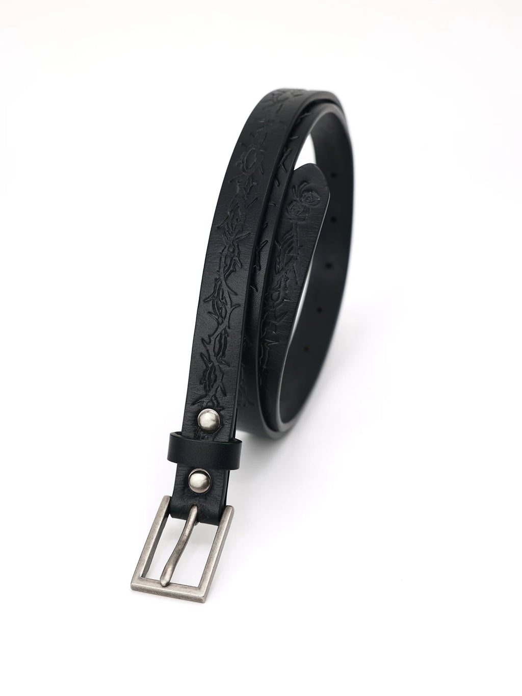 PHYS Retro Embossed Thorn Flower First Layer Cowhide Belt