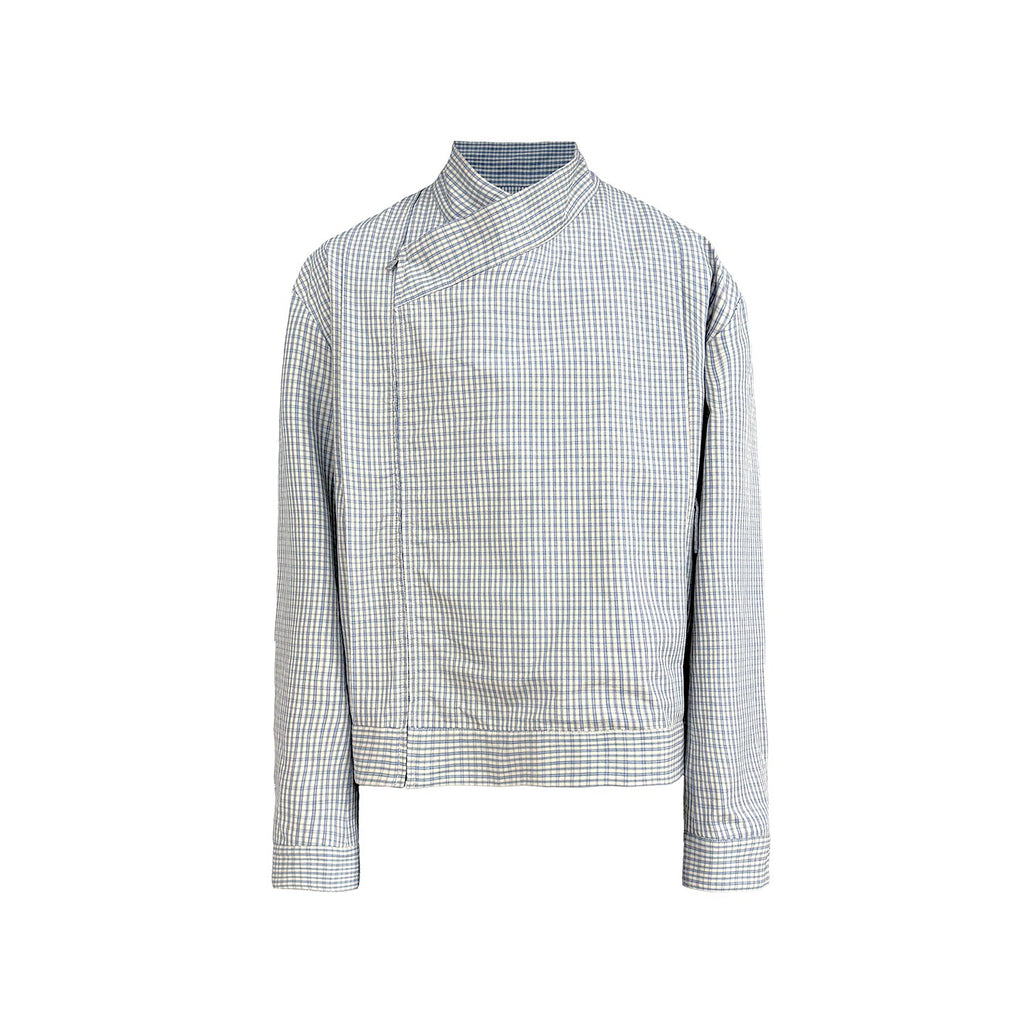 JCAESAR Checkered Pleated Loose Fit Jacket