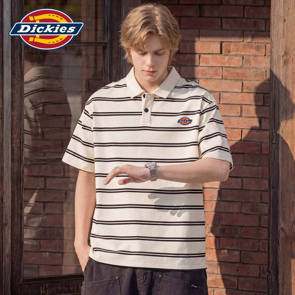 Dickies Logo Print Breathable Loose Polo Shirt