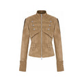 JIKOO Cropped Casual Jacket for Women – Stand-Collar Cool Chic Blazer