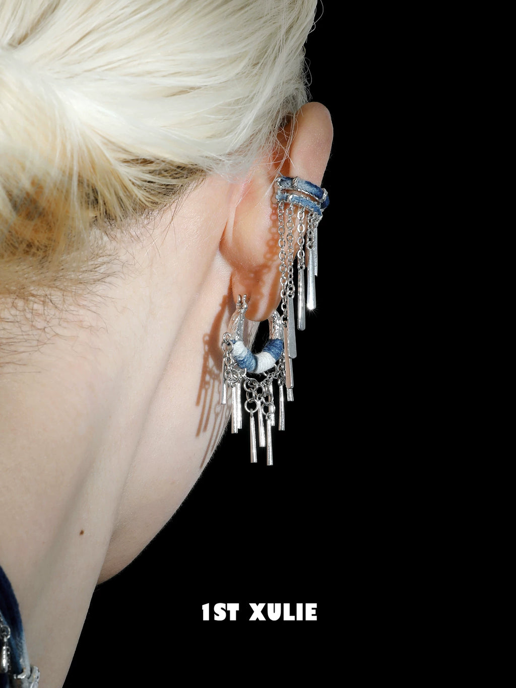 1ST XULIE Ethnic-Inspired Tassel Ear Cuff Hoops