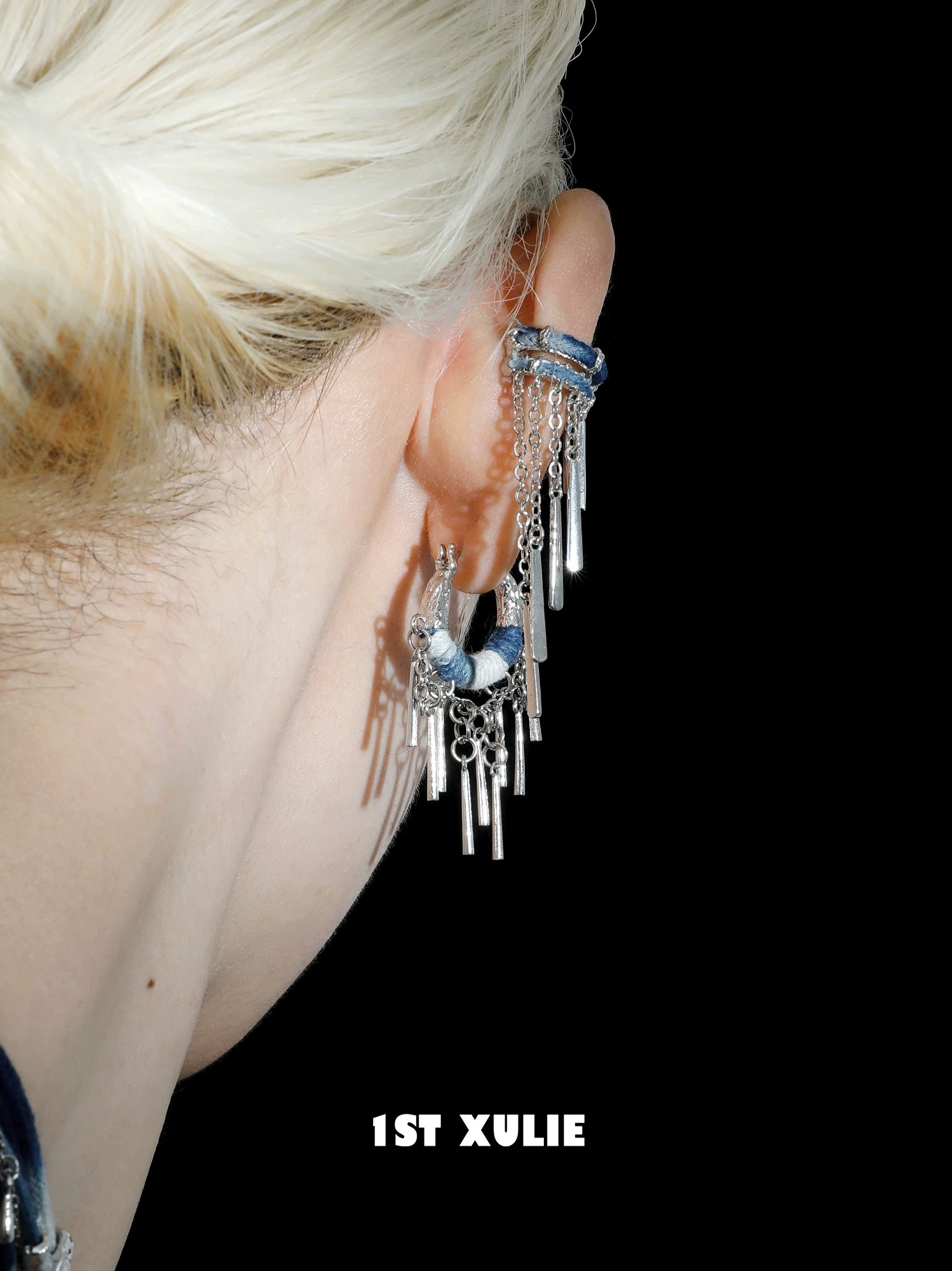 1ST XULIE Ethnic-Inspired Tassel Ear Cuff Hoops