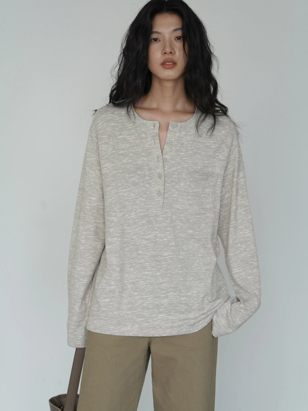 EIGHTHMONTH Korean Lazy Style V-neck Long Sleeve