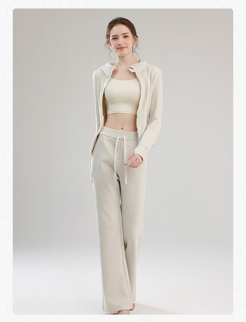 TIANQINGSE Thickened Integrated Fleece Sports Cashmere Set