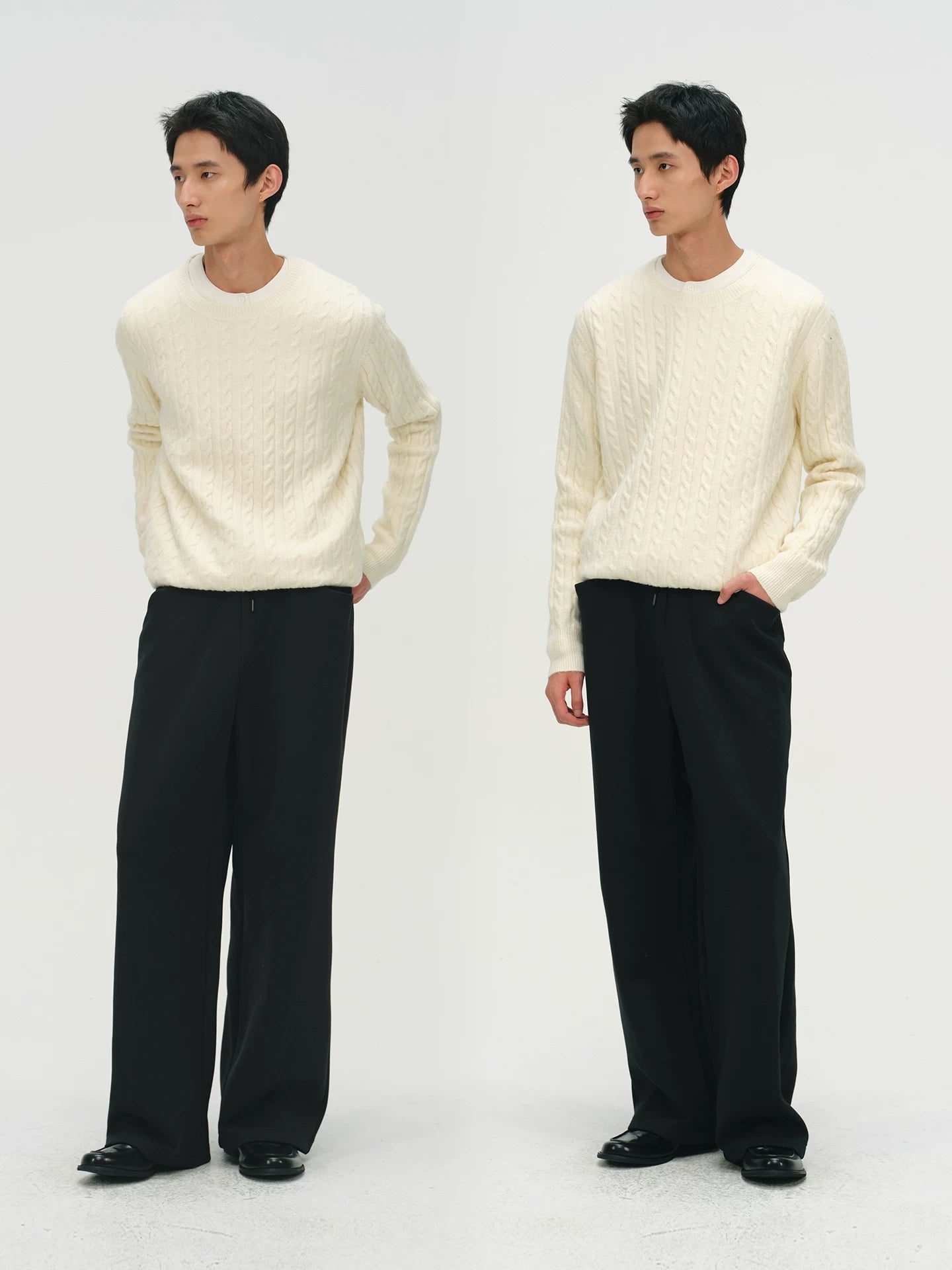 No Logo Casualknitting Crew Neck Sweater