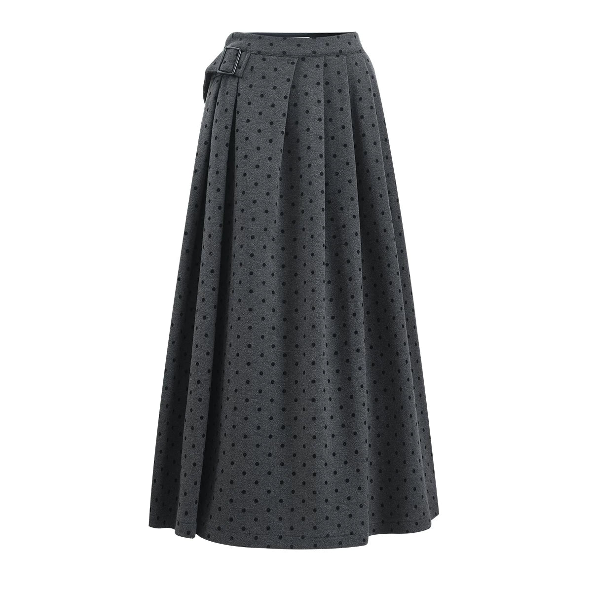 Barb Chill Polka Dot Woolen Vest Long Skirt Set