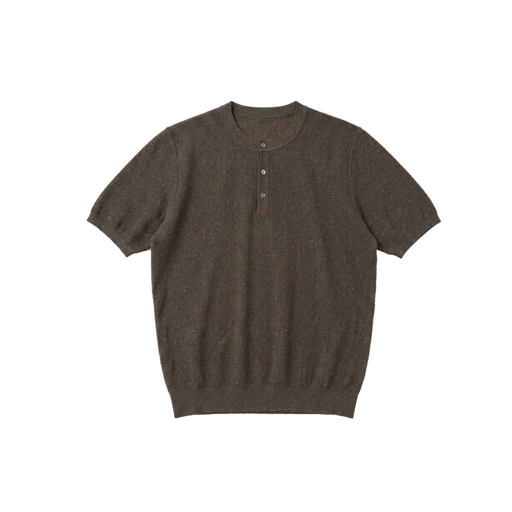 BUTTBILL Linen-Blend Relaxed Half-Zip Knit Sweater