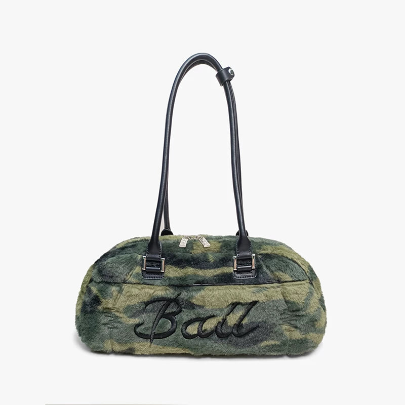 VFVF Green Faux Leather Zip-Top Crossbody Bag