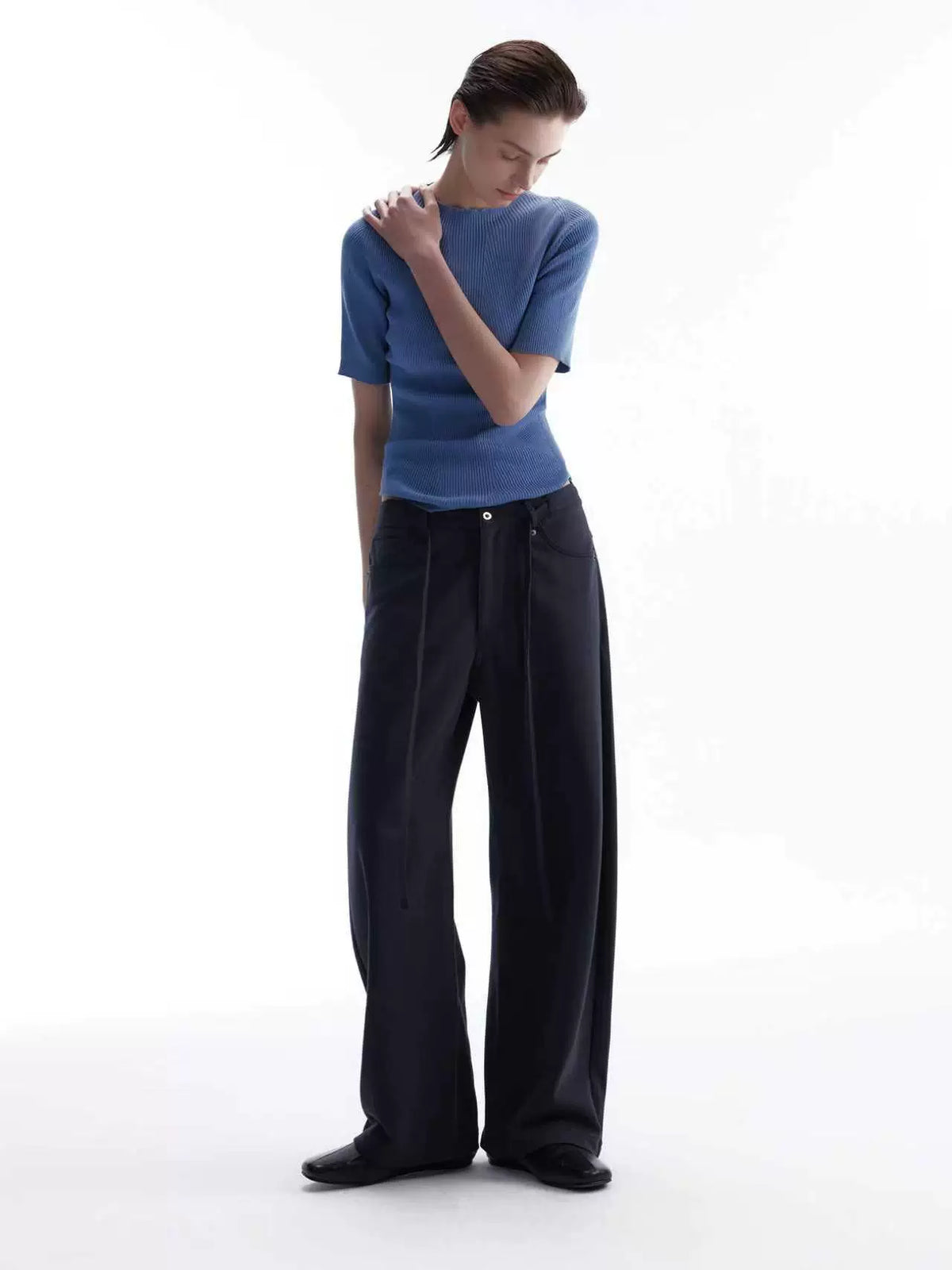 BEVAN UP Tencel Wool 3D Textured Slim Fit Knit Tee