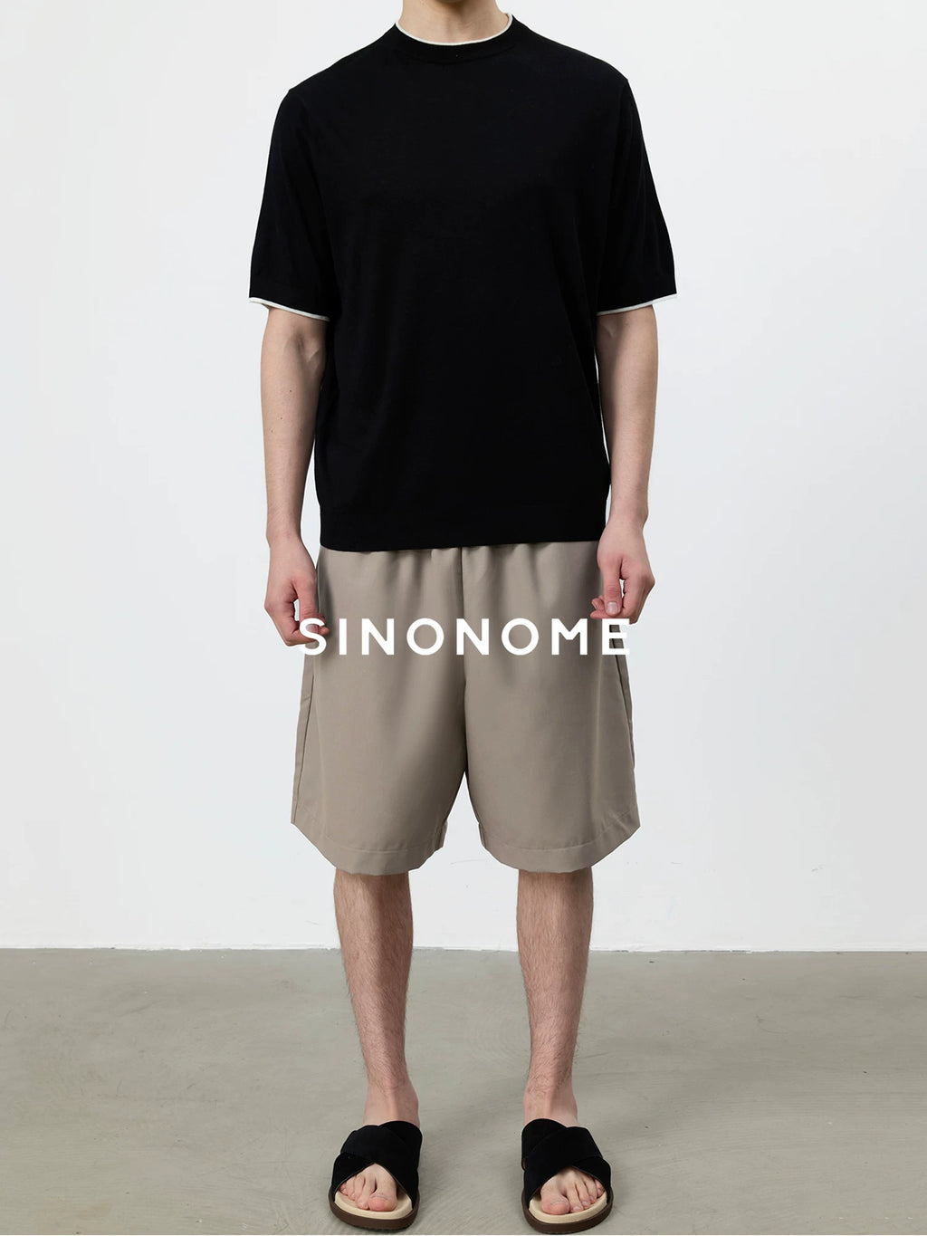 SINONOME Relaxed Fit Straight-Leg Linen-Blend Shorts