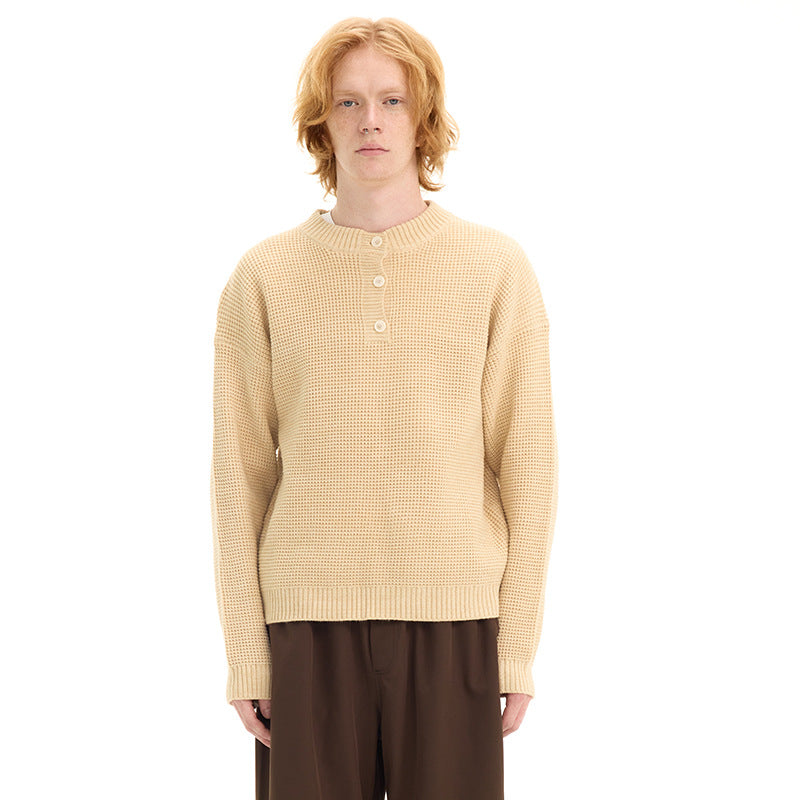 UNF Casual Waffle Knitted Sweater