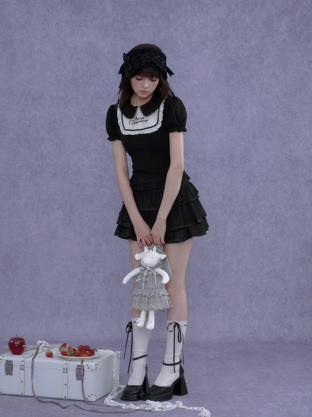 SagiDolls Girl Spirit Dark Doll Collar Cropped Tee
