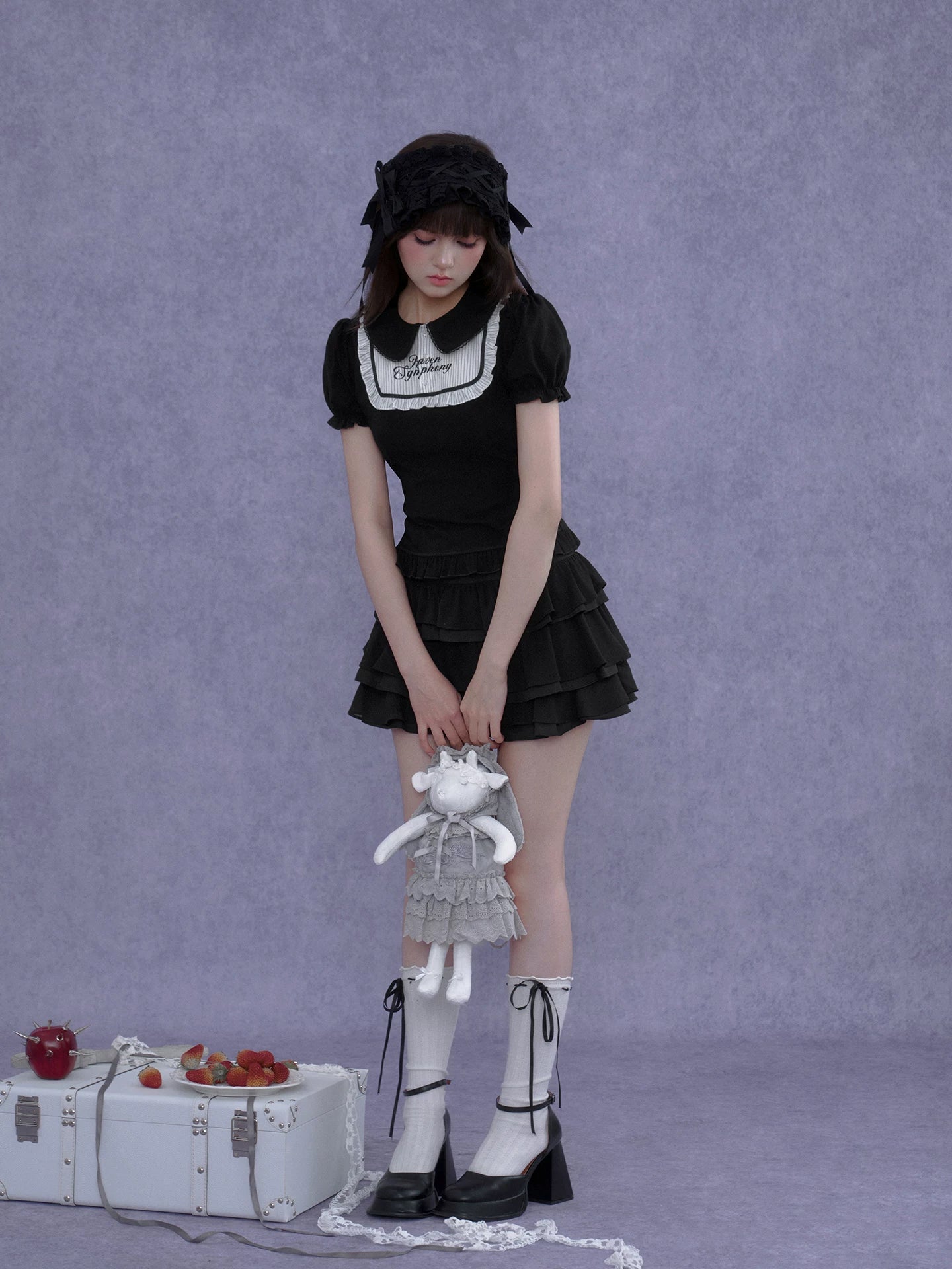 SagiDolls Girl Spirit Dark Doll Collar Cropped Tee