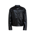 JCAESAR Cropped PU Leather Jacket