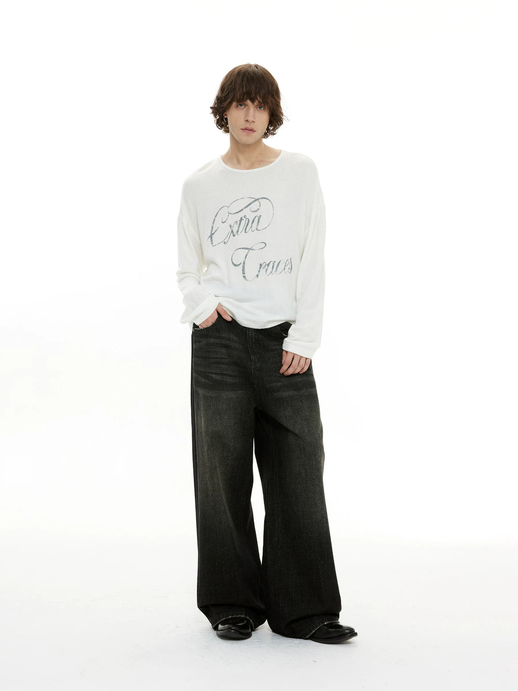 DIMC Retro Loose Wide-leg Straight Casual Trousers
