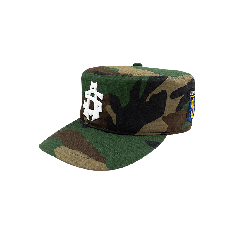 AVENUE&SON Cotton Embroidered Rhinestone Flat-Top Pillbox Hat