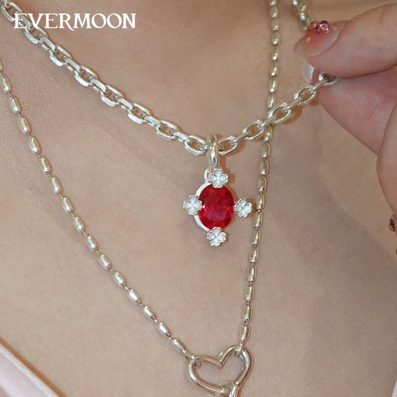 EVERMOON Night Watchman Silver Ruby Pendant
