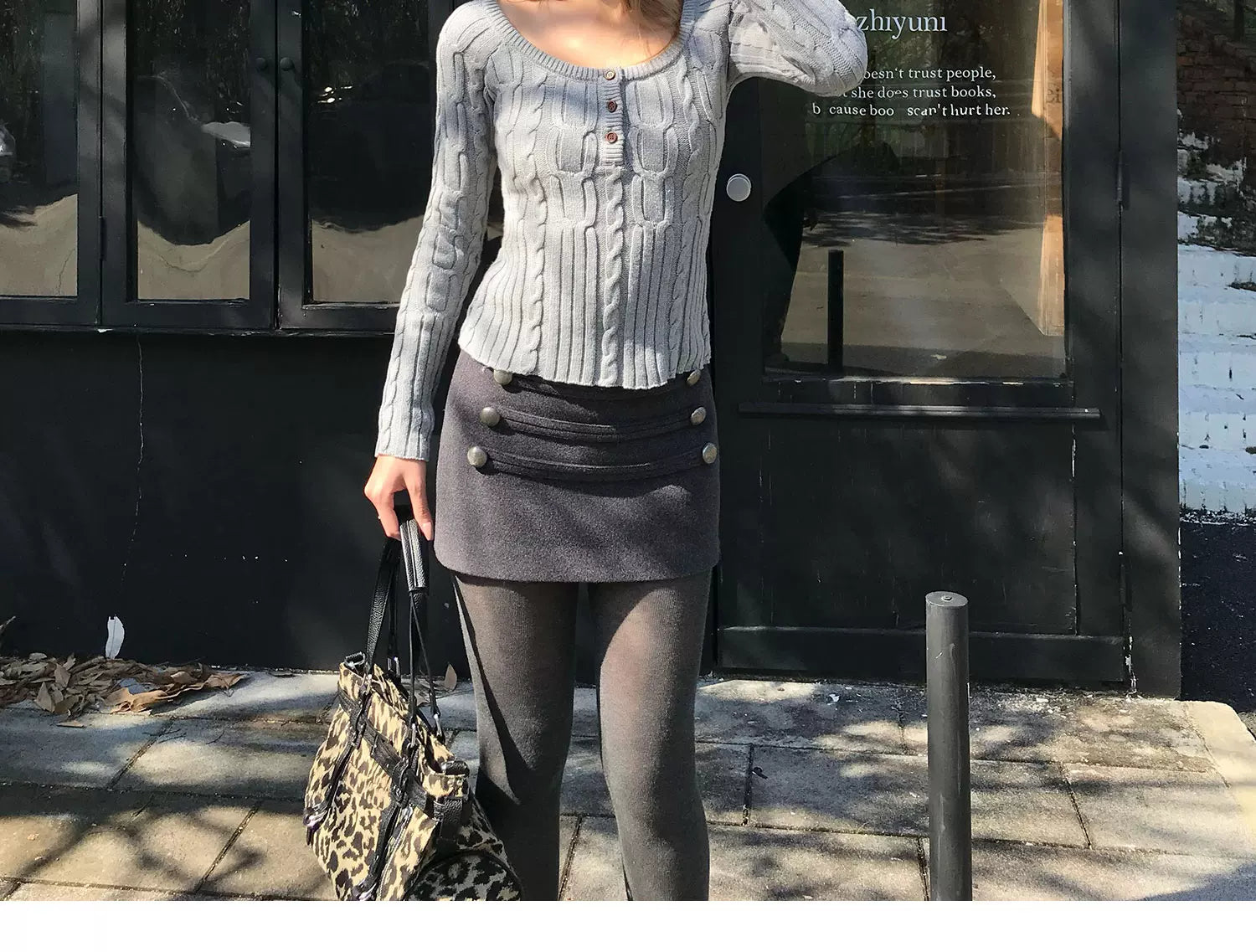Audwyn Heavy Industries Woolen Half Body Skinny Hip Wrap Skirt