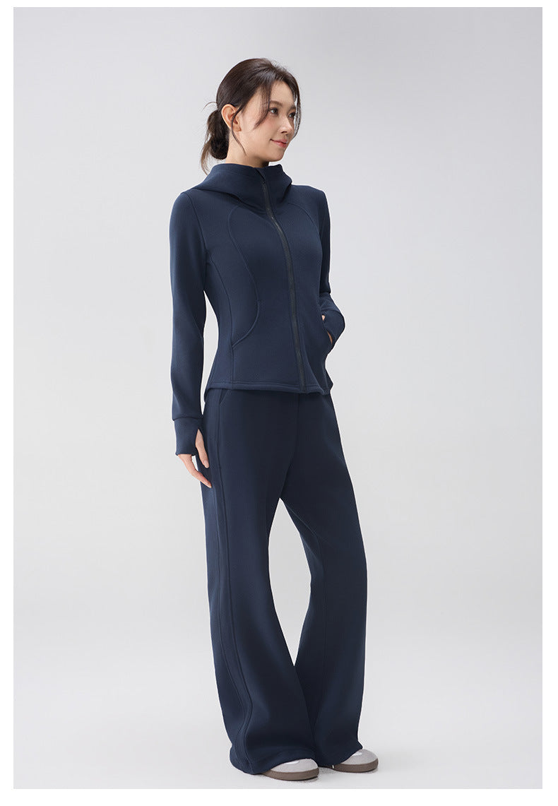 TIANQINGSE Thickened Integrated Fleece Sports Cashmere Set