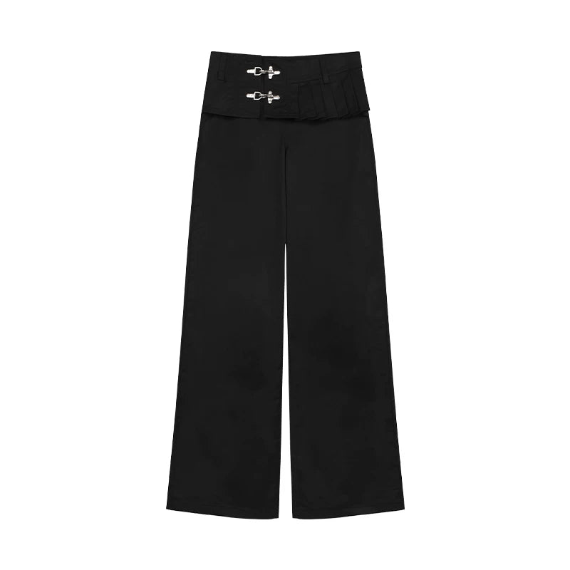 COSTUSTOOT Low-Rise Side-Zip Straight-Leg Pants