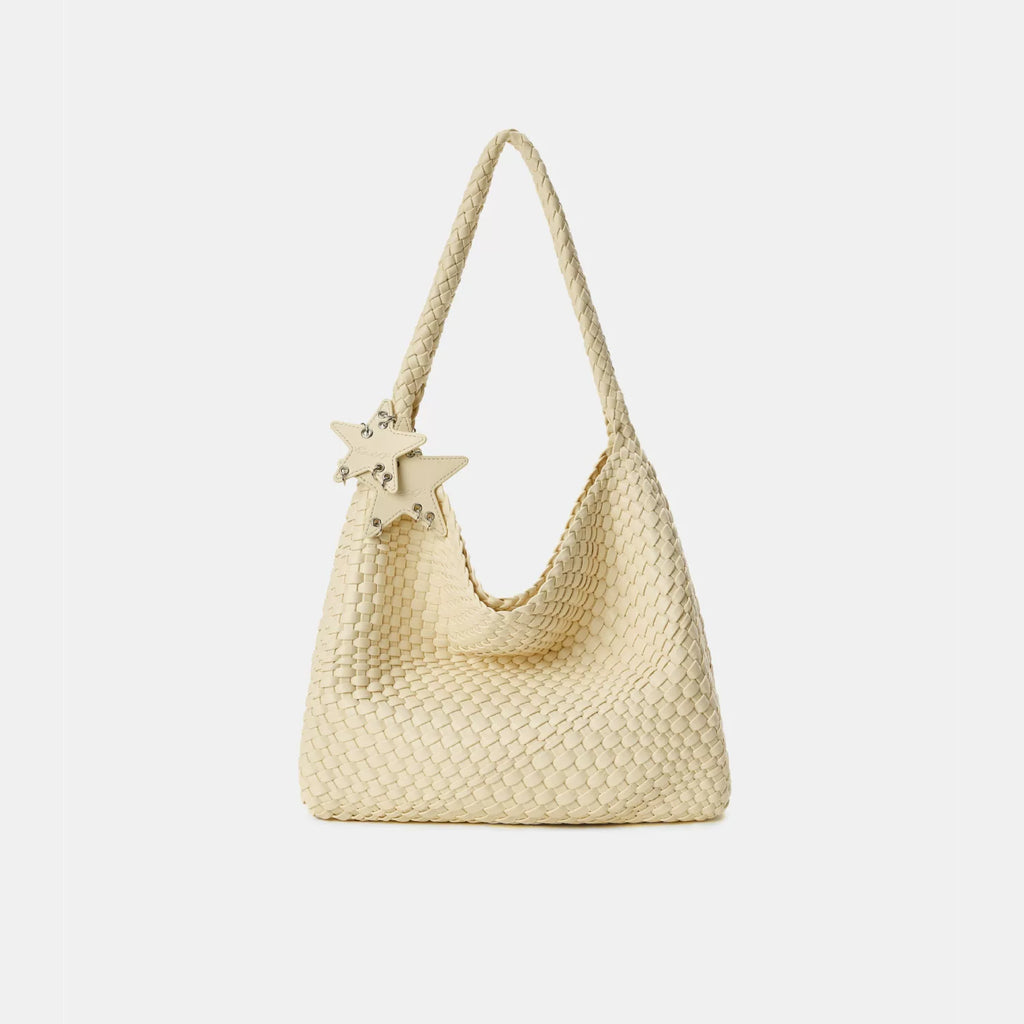 ECODAY Blue Woven Faux Leather Tote