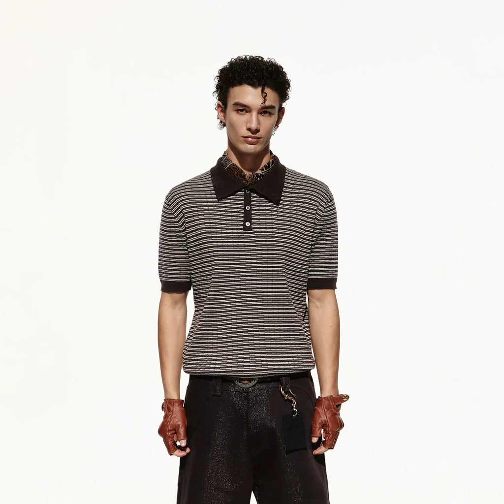 OPENFLY Breathable Striped Polo Tee