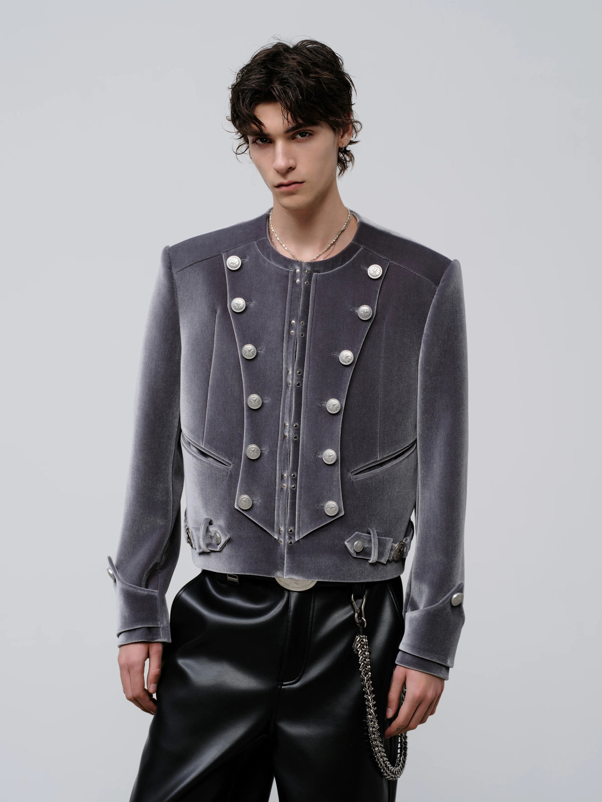 FACEON LAB Velvet Metal-Trim Short Stage Jacket