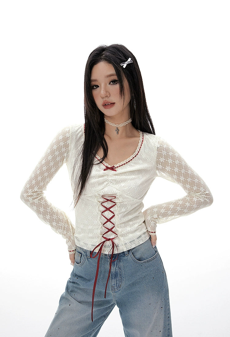 Imone Lace Bow Long Sleeve