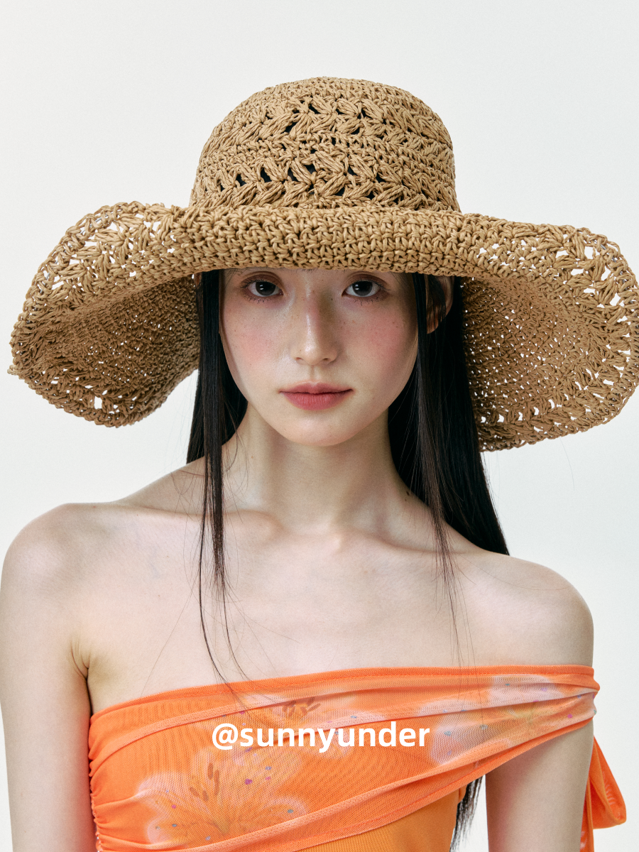 Sunnyunder Rollable Large Brim Breathable Straw Hat
