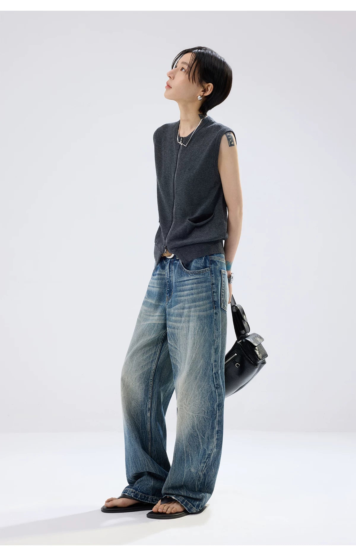 Sameuoo Embroidered Casual Woolen Vest