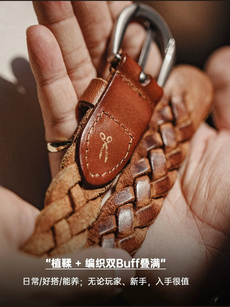 Madden Vintage Woven Cowhide Leather Belt