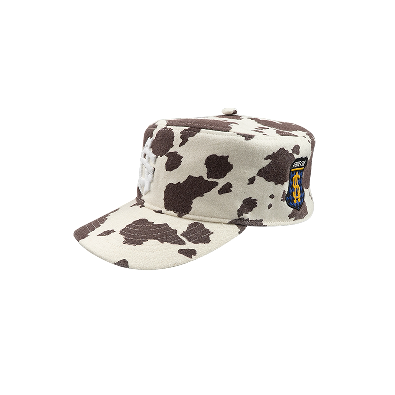 AVENUE&SON Cotton Embroidered Rhinestone Flat-Top Pillbox Hat