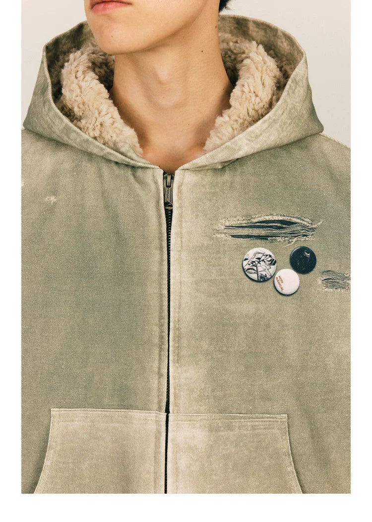 NONRADICAL 3D Printed Bead Sail Hooded Fleece Jacket