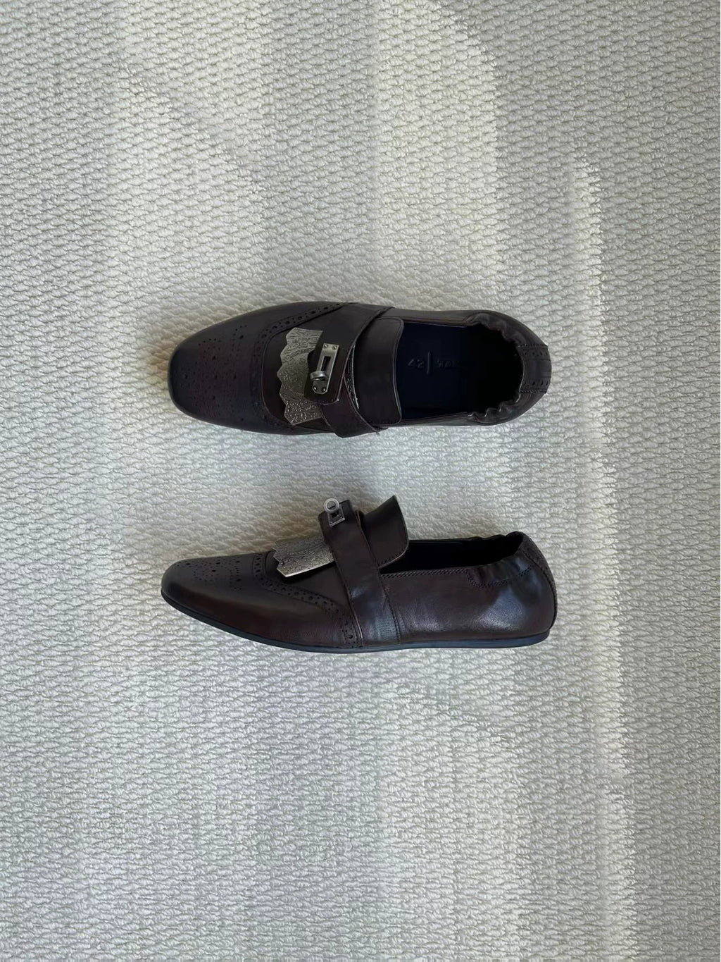TAICHIISM Metal Embossed Leather Slip-On Mule