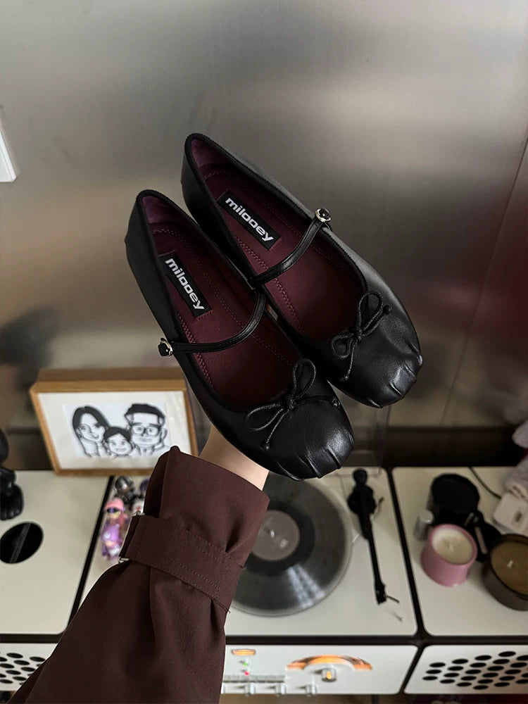 MILOOEY Bow Strap Ballet Flat