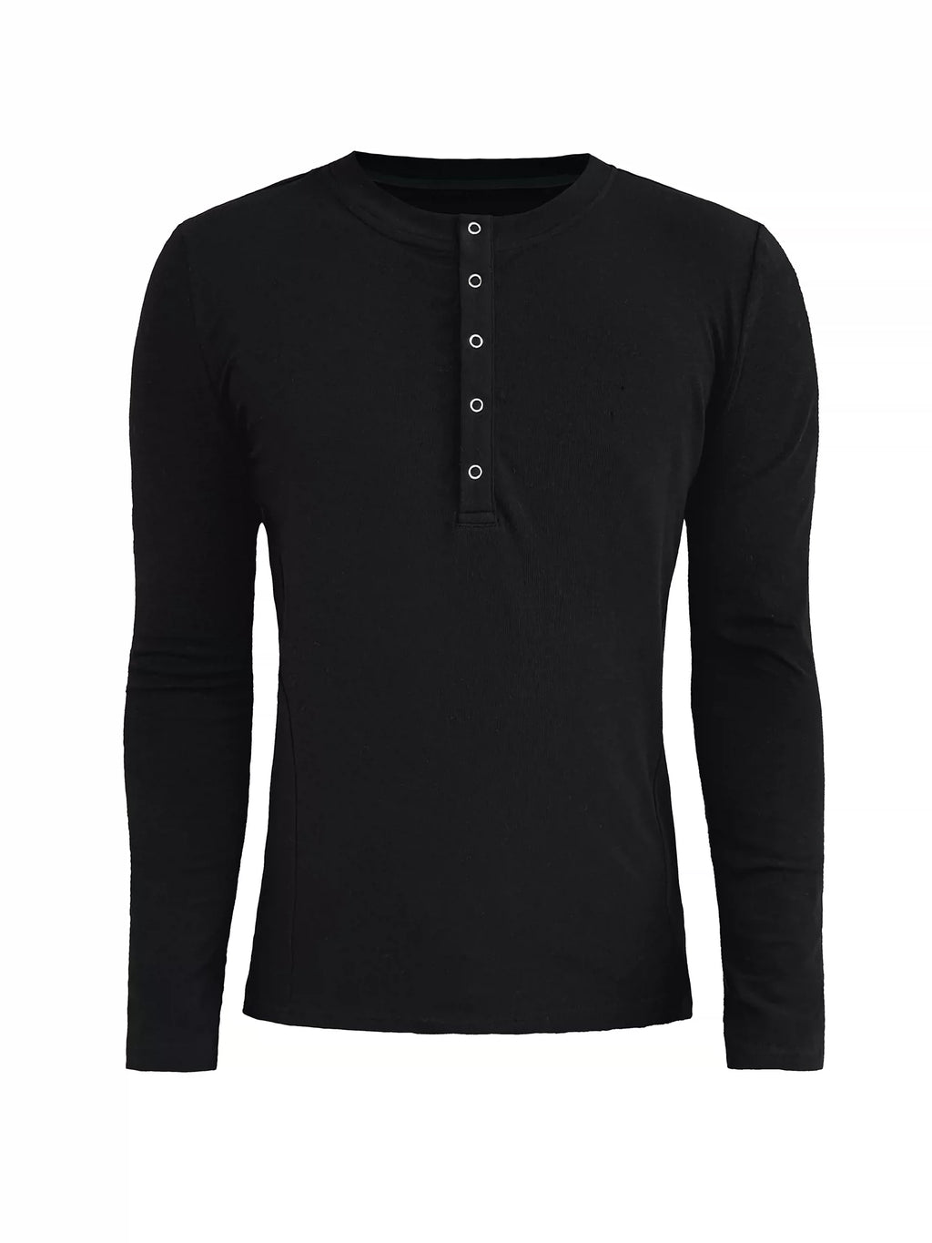 JCAESAR Strength Five-Claw Snap Slim Fit Henley Shirt