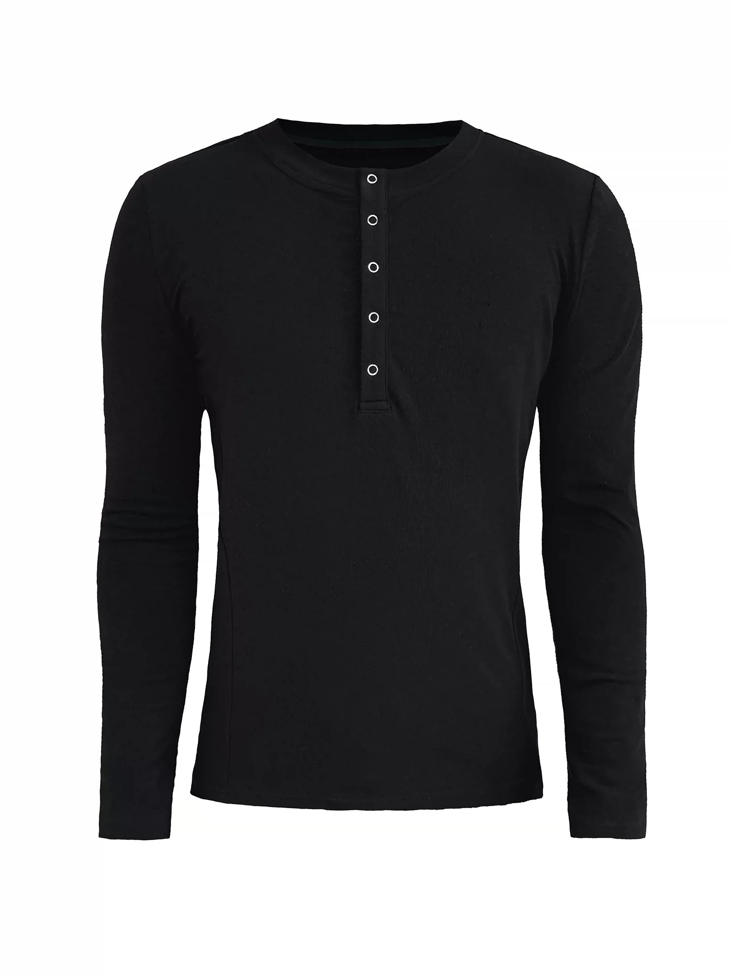 JCAESAR Strength Five-Claw Snap Slim Fit Henley Shirt