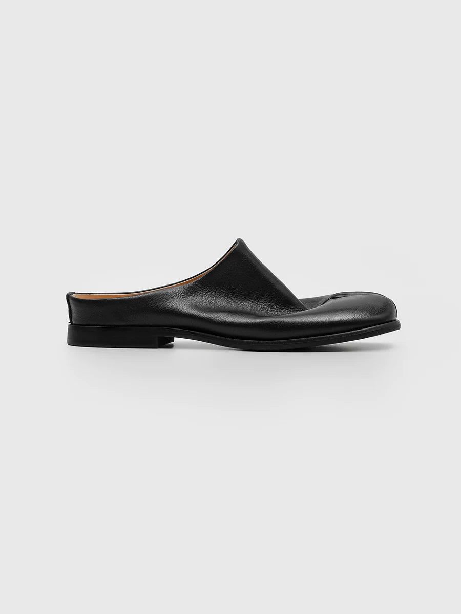 RZAAZ Leather Square-Toe Split-Toe Slip-On Clog