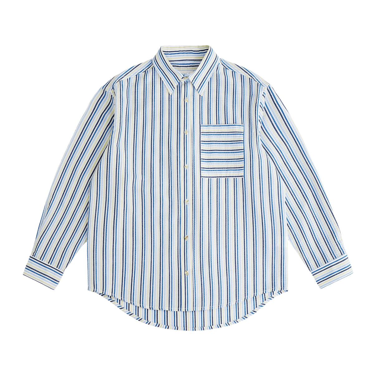 CENLES Striped 110g Breathable Loose Shirt Jacket