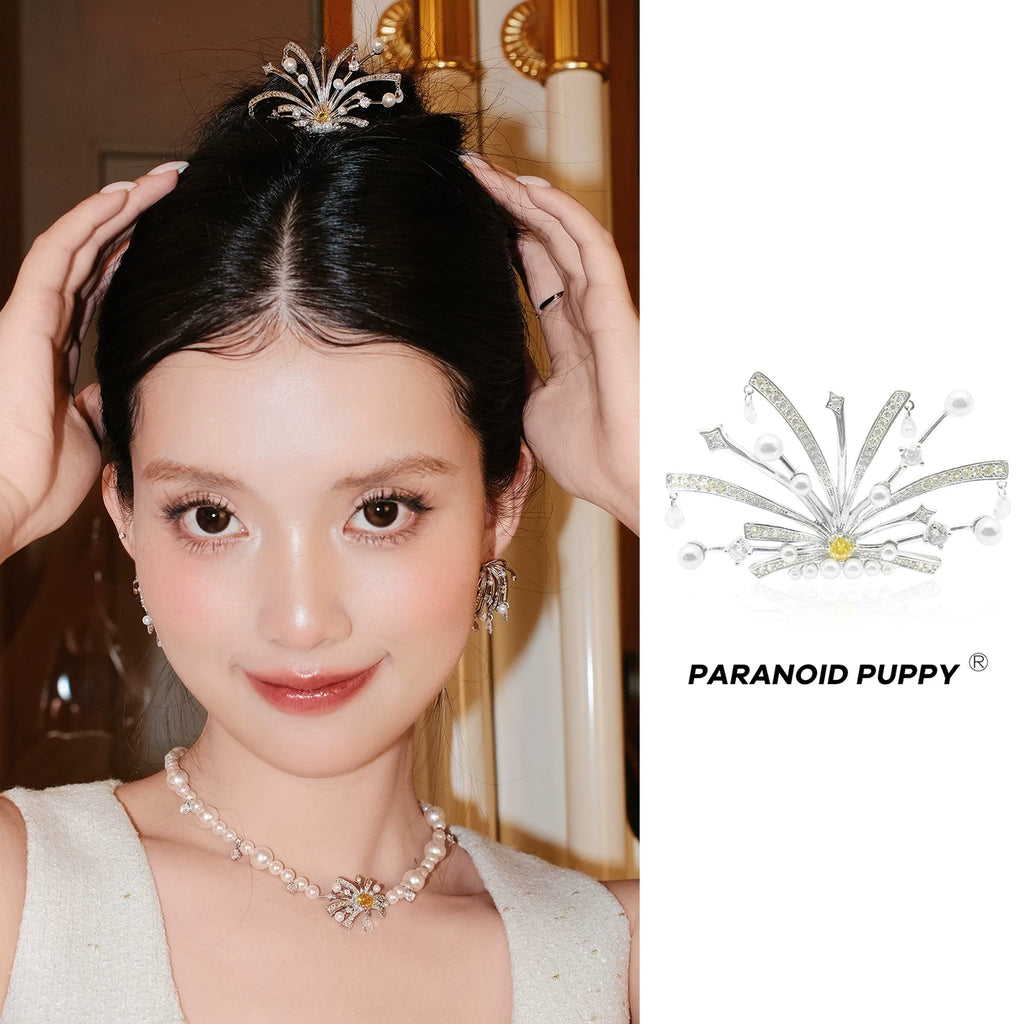 PP Gorgeous Jewelry Light Luxury Crown Hair Comb
