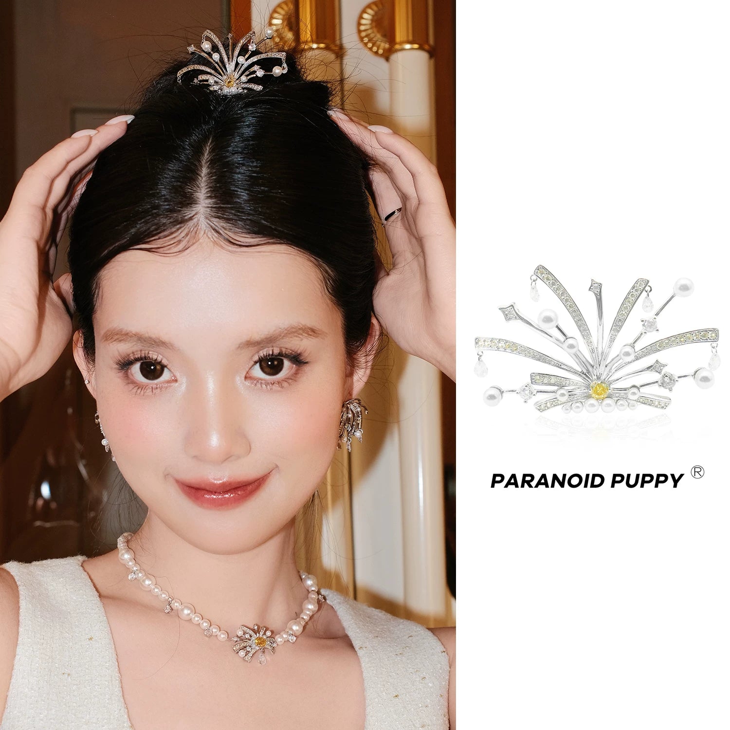 PP Gorgeous Jewelry Light Luxury Crown Hair Comb