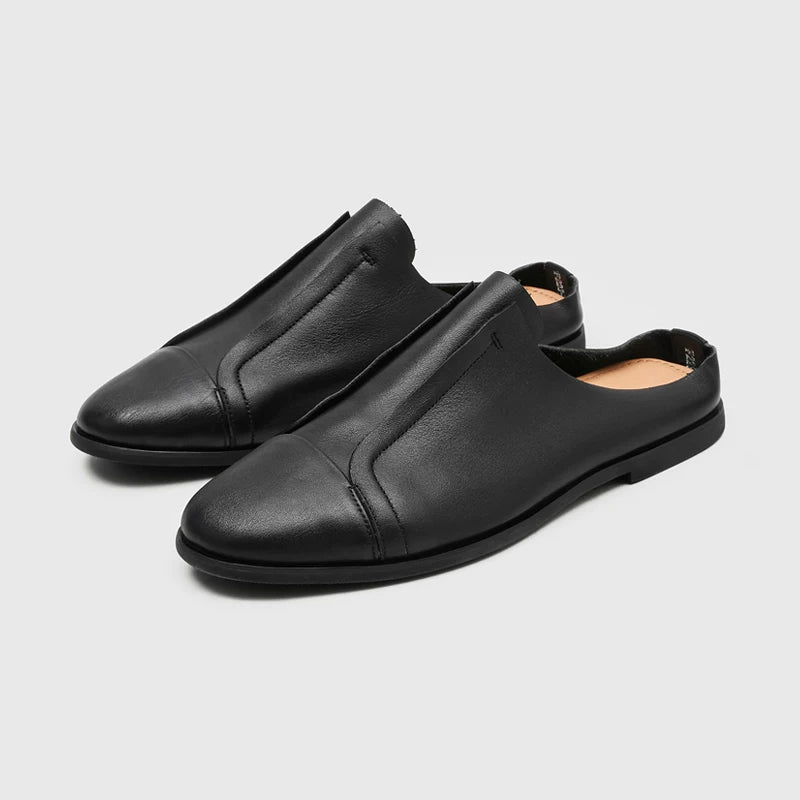 RZAAZ Leather Hand-Stitched Slip-On Mule