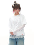 MASOOMAKE Sheer Layered White Loose-Fit Tee