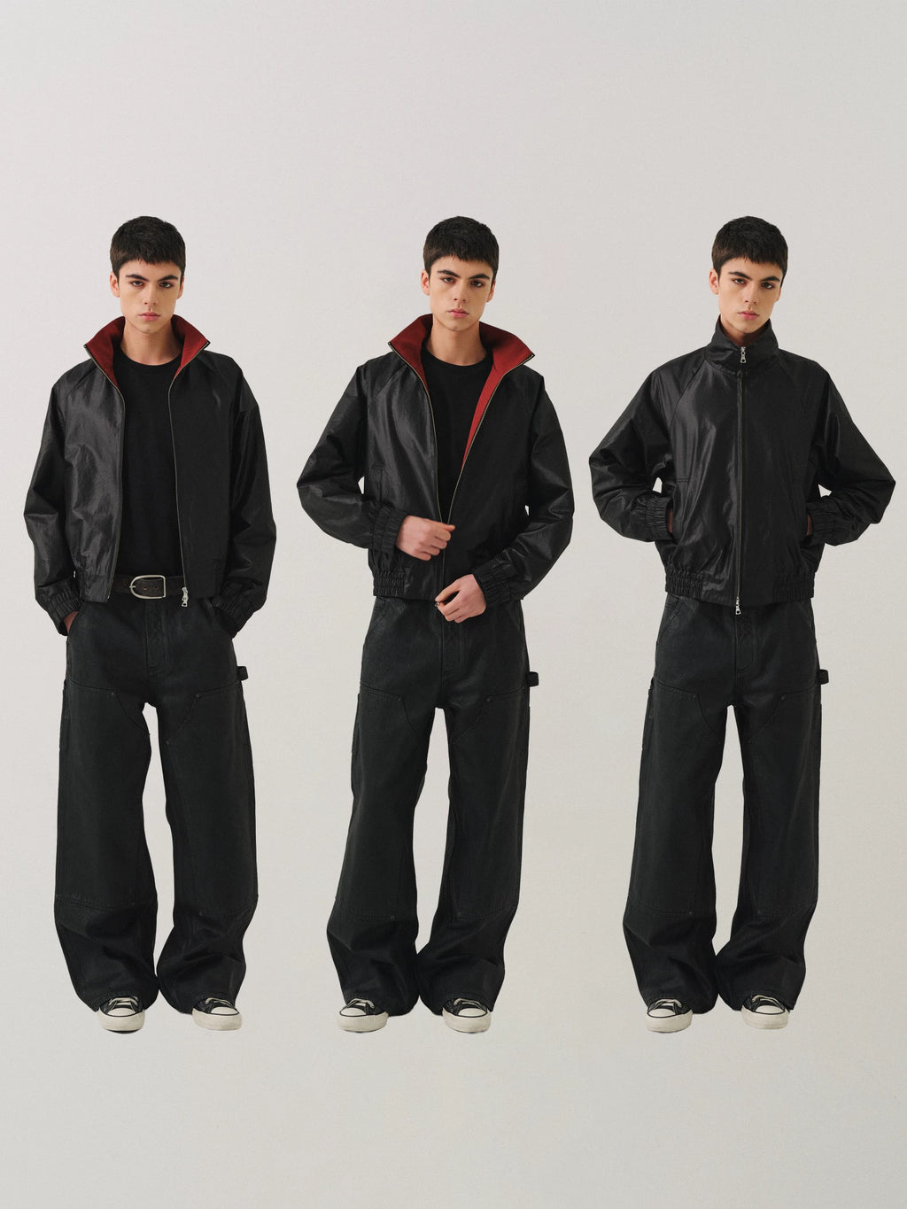 VLABMADE Vintage Waxed Coating Loose Zip Windbreaker Jacket