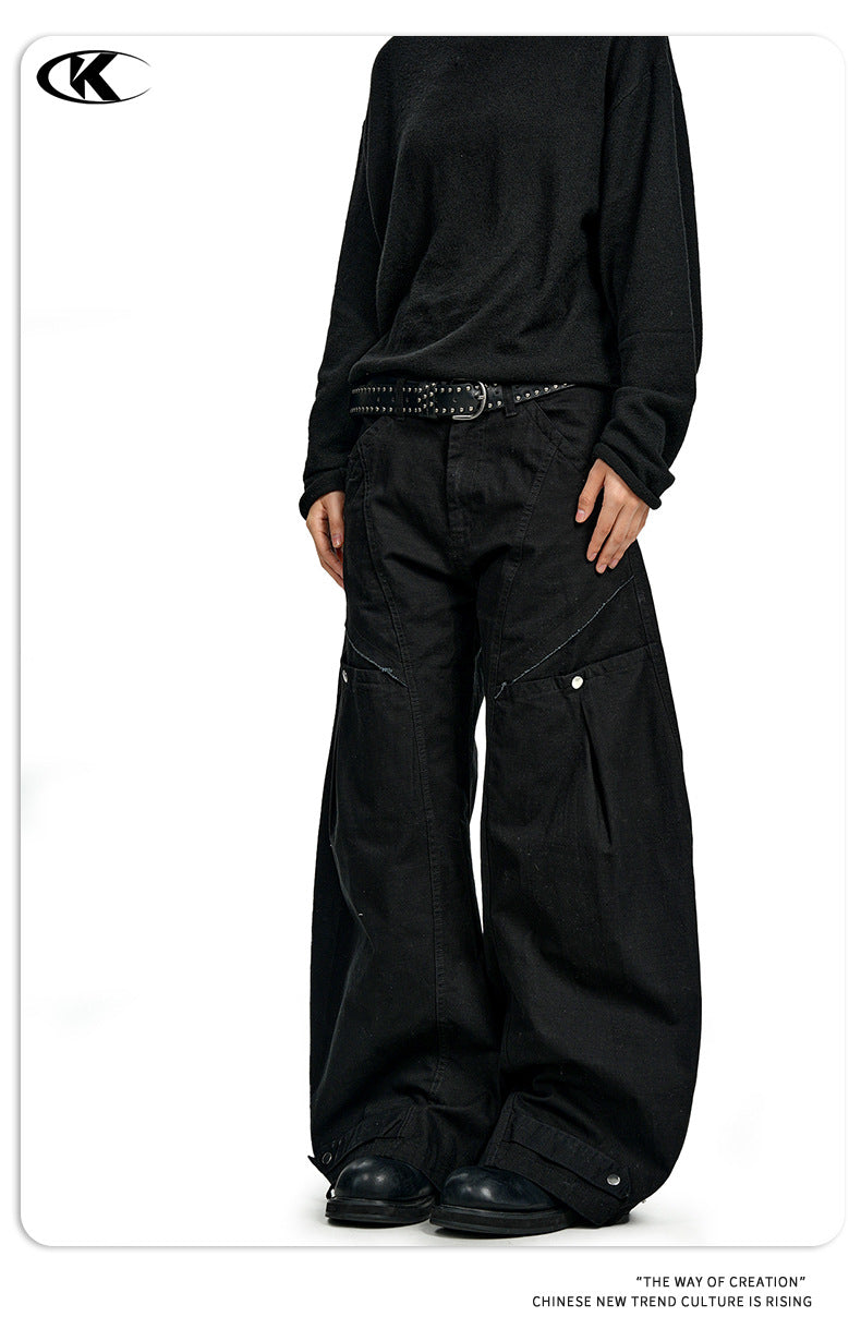 11KN Vintage Loose Versatile Wide Leg Straight Casual Pants