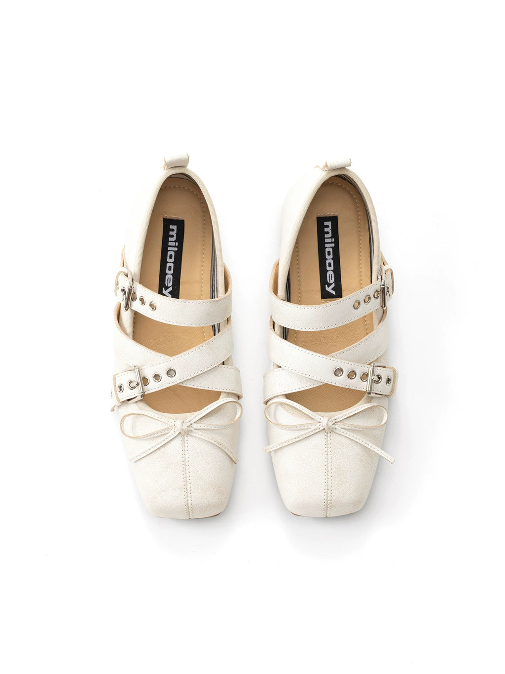 MILOOEY Leather Bow Mary Jane Flats